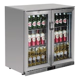 thumbnail of Expositor de bebidas de balcão, 2 portas basculantes, aço inoxidável/alumínio/vidro, 90x90x52cm, 230W, refrigeração por ar, 208L, Polar GL008