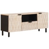 thumbnail of Helloshop26 - Moderner TV-Ständer mit Schublade und Stauraum 105 x 33 x 46 cm massives weißes Mangoholz 02_0057766