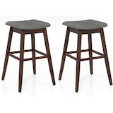 thumbnail of COSTWAY Bar Stools Set of 2 Counter Stools 360° Rotatable Seat Height 76 cm Wooden Stool