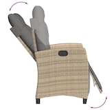 thumbnail of vidaXL Tuinstoel verstelbaar met voetensteun poly rattan gemengd beige