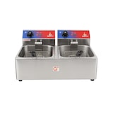 thumbnail of Elektrische friteuse zonder kraan, E.G.O-thermostaat, roestvrij staal, 330 x 560 x 430 mm | Gasfrit