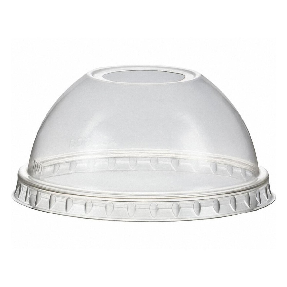 100x Domdeckel mit Öffnung für PET-Trinkbecher Smoothies-Dessertbecher O78mm