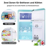thumbnail of Retro Kühlschrank 46x45x91 Cyan 72L Volumen, 21L Gefrierfach, 51L Kühlbereich, LED-Beleuchtung, Verstellbare Regale