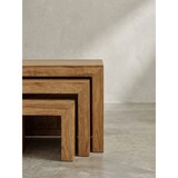 thumbnail of 3er Set Satztisch MUMBAI Massiv-Holz Akazie Wohnzimmer-Tisch Landhaus-Stil Beistelltisch dunkel-braun