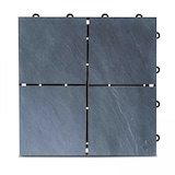 thumbnail of Lot de 8 dalles clipsables en pierre noire