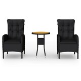 thumbnail of vidaXL 3-tlg. Garten-Bistro-Set Poly Rattan Schwarz