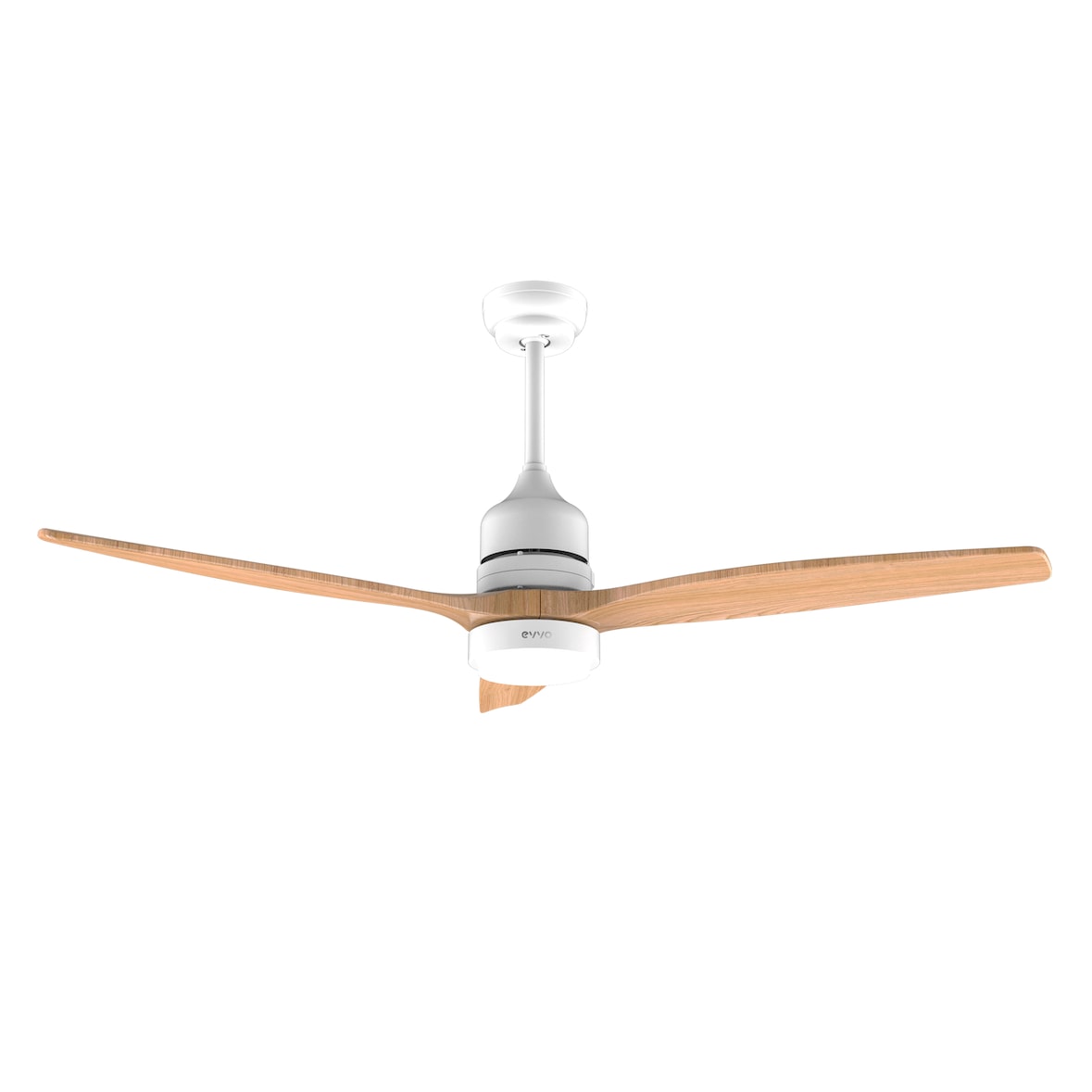 Ventilador de Techo EVVO V540 Wood – 132 cm, LED 18W 3 Tonos, 6 Velocidades, Temporizador 8h, Modo Invierno/Verano
