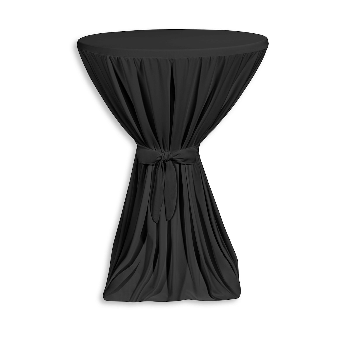 Stehtischhusse „Mülheim“ m. Schleife, schwarz, 70-100 cm