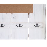 thumbnail of Appendiabiti da parete HWC-C89 con bacheca, pannello appendiabiti, look shabby vintage, 8 ganci 91x60cm ~ bianco, shabby