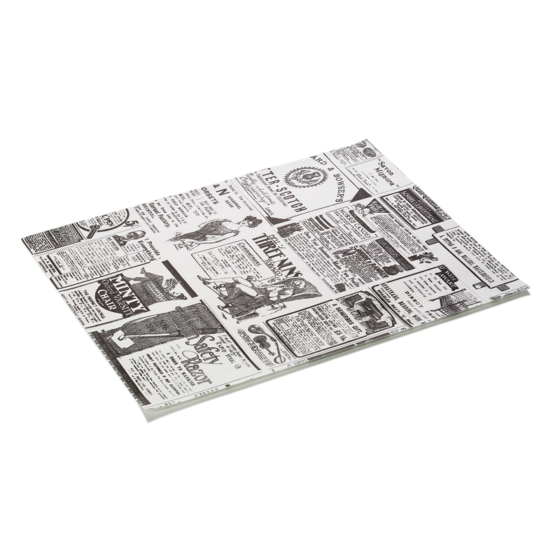3000x Burgerpapier Times White Set WRAP & GO, 28 x 34 cm, 3 Sets á 1000 Stück, Fettpapier