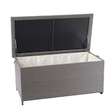 thumbnail of Poly-Rattan Kissenbox HWC-D88, Gartentruhe Auflagenbox Truhe ~ Premium grau, 51x115x59cm 250l