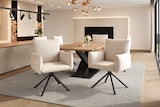 thumbnail of Esszimmerstuhl Set 6 Samt Beige 360 Grad drehbar mit Armlehnen Metallbeine ergonomische Rückenlehne hoher Sitzkomfort stabil und formstabil 88x60x60cm