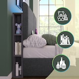 thumbnail of Merax Polsterbett Stauraum Doppelbett LED App-Control Bett mit aufladen USB Type C, Verstellbares Kopfteil ,160x200cm, Grau
