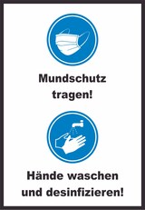thumbnail of Mundschutz Händewaschen Schild A1 Rückseite selbstklebend