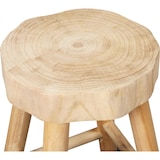 thumbnail of Banqueta feita à mão em madeira - Ø 26 x 40 cm - Castanho