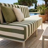 thumbnail of Salon de jardin bas modulable rayé 2 places vert kaki