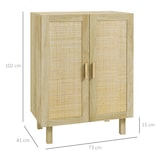 thumbnail of HOMCOM armario de salón con 2 puertas de ratán y estantes ajustables aparador de salón para oficina estudio dormitorio estilo nórdico 73x41x102 cm