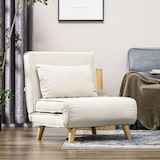 thumbnail of HOMCOM Poltrona Letto 2 in 1 con Schienale Regolabile Legno e Beige
