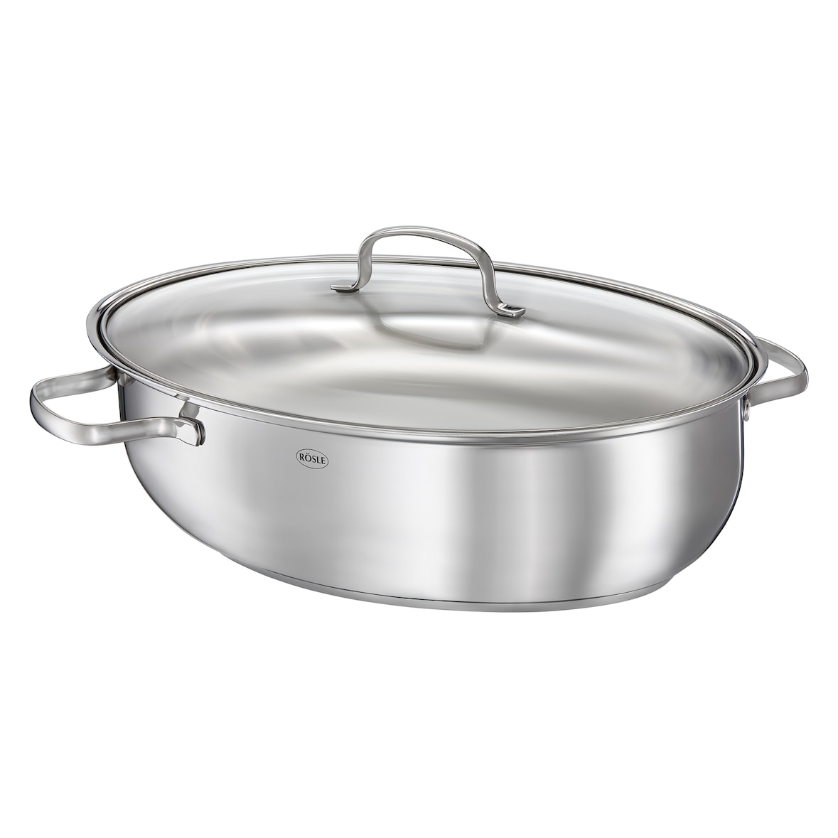 Rösle Bräter ELEGANCE oval 38 x 25,5 cm, Füllmenge 8 l, Edelstahl mit Glasdeckel