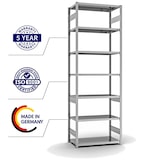 thumbnail of PROREGAL Fachbodenregal Stecksystem | Grundregal | HxBxT 300x100x50cm | 7 Ebenen | Fachlast 230 kg | Beidseitig nutzbar | Verzinkt