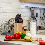 thumbnail of Relaxdays Messerblock unbestückt aus Bambus, ohne Messer, für 10 Messer aller Art, Messerhalter HxD 23x12,5 cm, natur