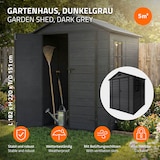 thumbnail of ECD Germany Gartenhaus Kunststoff mit Boden, Gerätehaus wetterfest 5m³ 151x182x220 cm Dunkelgrau Geräteschuppen Gartenschuppen Outdoor Aufbewahrung