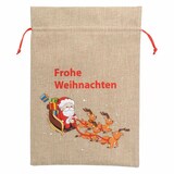 thumbnail of Weihnachtsgeschenksack Weihnachtsmann Schlitten 30x40cm