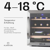 thumbnail of Klarstein Vinamour 12 Uno Weinkühlschrank 12Fl./46l  4-18°C 40dB Silber