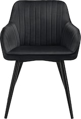 thumbnail of tectake Stuhl Marilyn, Samtoptik, gesteppt - 2er Set schwarz/schwarz