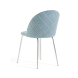 thumbnail of Set van 2 fluwelen stoelen voor binnen, gestoffeerd, metalen poten, elegant design voor keuken, bar en restaurant-Sara-Lichtblauw/Zilver