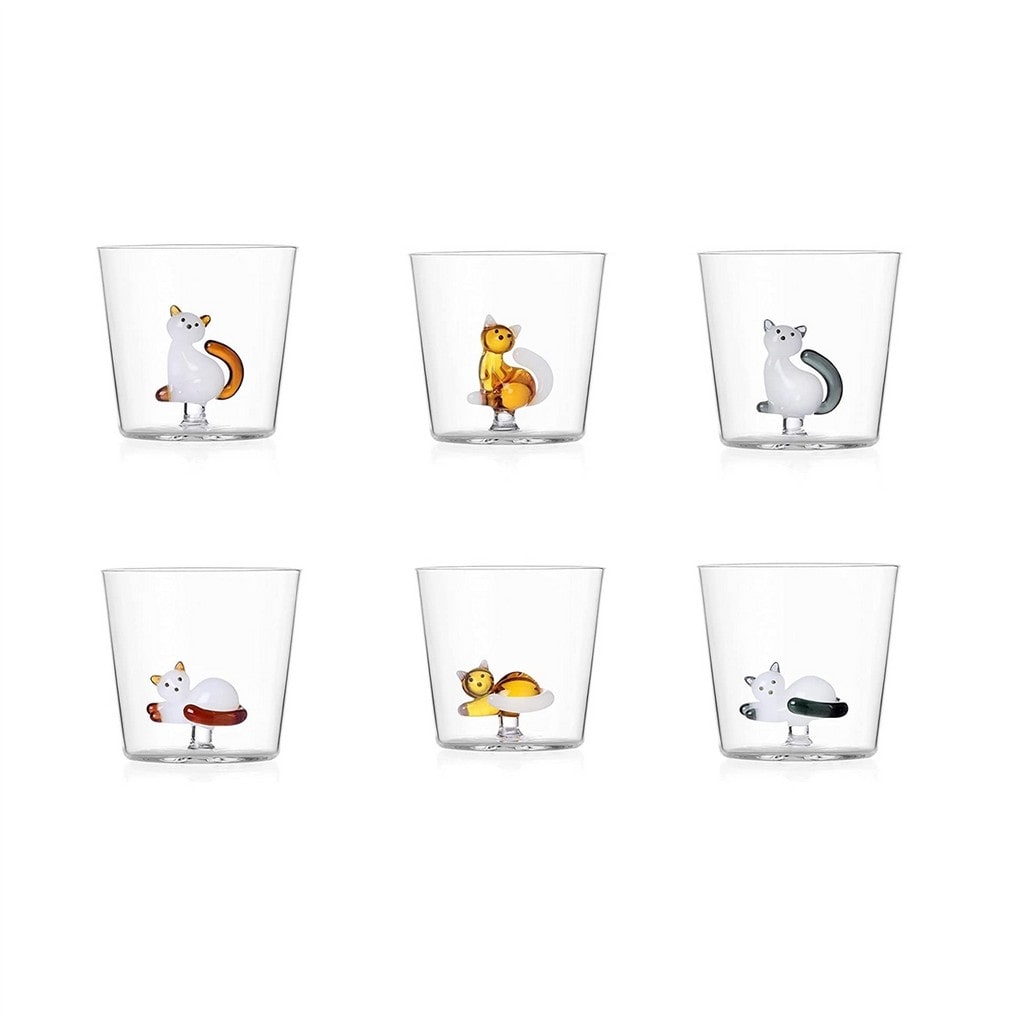 Ichendorf - Ensemble de 6 verres à eau TIGBY CAT - Conçu par Alessandra Baldereschi