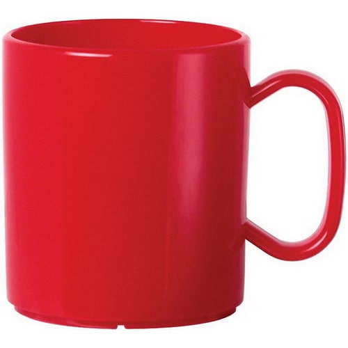 10x Waca Henkelbecher FUN 325ml rot Höhe: 90mm, Durchmesser: 75mm