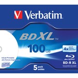 thumbnail of Verbatim BD-R XL 100 GB* 4x, mit Tintenstrahldrucker großflächig bedruckbar, Jewel Case, 5er-Pack