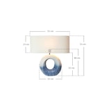 thumbnail of SalesFever Tischleuchte | Gestell Keramik / Schirm Leinen | B 31 x T 15 x H 25 cm | Blau – Weiß
