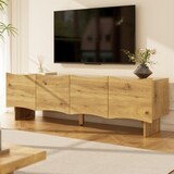 thumbnail of Moderner TV-Schrank 155x36x47 cm mit Wellenmuster Holzoptik 4 Türen Kabelmanagement Stauraum für Mediengeräte