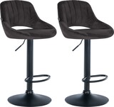 thumbnail of 2er Set Barhocker SEGAD - Samt Schwarz 47x48x85 cm Schwarz | Barstuhl Mit Lehne Tresenhocker Tresenstuhl Kneipenhocker Kneipenstuhl