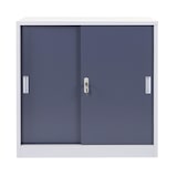 thumbnail of Aktenschrank, klein | HxBxT 90x90x45cm | mit abschließbaren Schiebetüren | anthrazit| Stahlschrank Büroschrank