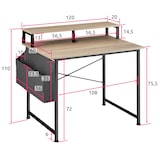 thumbnail of tectake Mesa de escritorio con estante y bolsa de tela  Madera Industrial Clara, Roble Sonoma