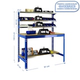 thumbnail of Werkbank SIMONWORK BT1 in BLAU/HOLZ 1445x910x610 mm (Höhe x Länge x Breite)