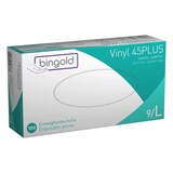 thumbnail of BINGOLD Vinyl 45PLUS Einweghandschuhe Transparent puderfrei 100 Stück : L