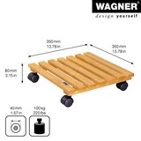 thumbnail of WAGNER Pflanzenroller NATURE 35 x 35 x 8 cm, für Innenbereich, Erle massiv, geölt, Tragkraft 100 kg, EU Ware - 20083501
