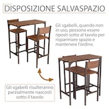 thumbnail of Set van BAR-tafel en 2 notenbruine krukken Mod. VENICE van Yelloo