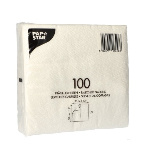 Papstar Servietten, weiß 1-lagig 1/4-Falz 33 x 33 cm 2000 Stück