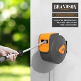 thumbnail of Brandson 20 m Schlauchtrommel - Gartenschlauch - automatisch einziehbar - Schlauchdurchmesser 13 mm - 180 Grad drehbar - kompatibel mit Gardena