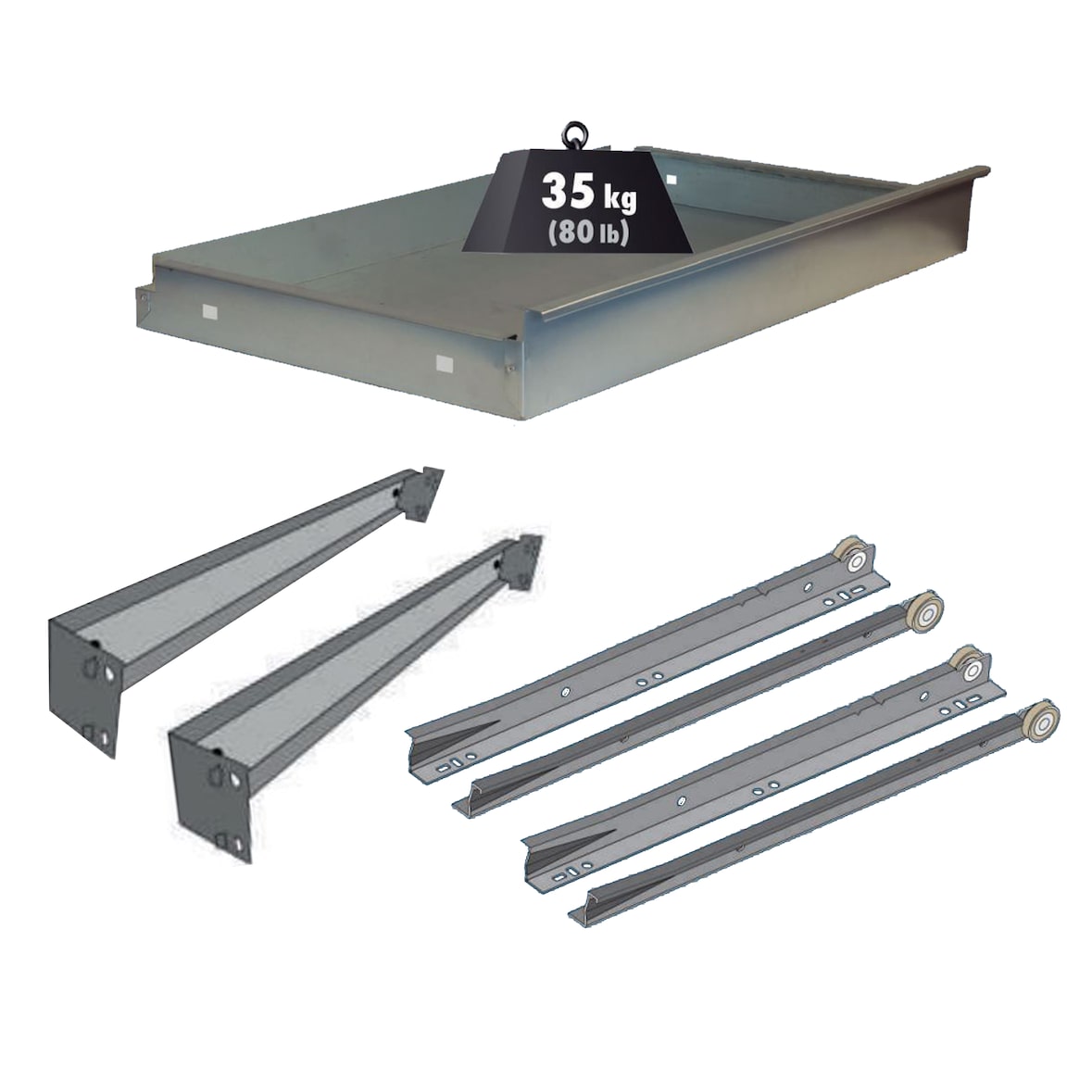 Simonrack Werkbank Schublade 1200x600mm VERZINKT + 2 Teleskopschienen