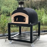 thumbnail of MF - Forno a Lenha de Obra para Exterior Modelo OLYMPUS MONS (Preto - 110 x 110 x 159 cm) – Isolado com Cortiça e 3 Mantas Cerâmicas