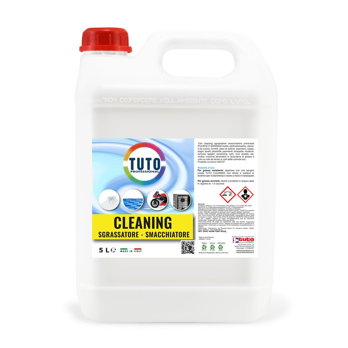Tuto Cleaning Sgrassatore Concentrato 5 LT - Prodotto Professionale - HACCP