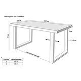 thumbnail of Esstisch Baumkante Holz-Optik Grau 120 x 80 U-Gestell schwarz JOSY