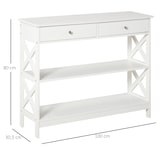 thumbnail of Mesa Consola de Entrada Recibidor con 2 Cajones 2 Estantes 100x30,5x80cm Blanco