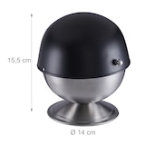 thumbnail of Relaxdays Zuckerdose, Edelstahl, Zuckerkugel mit Deckel, für Würfelzucker & Bonbons, HxD: 15,5 x 14 cm, schwarz/silber